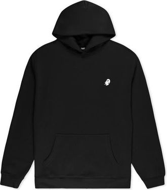 Dalix Ghost Relaxed Midweight Fleece Pullover Hoodie in Black at Nordstrom, Size Xx-Large