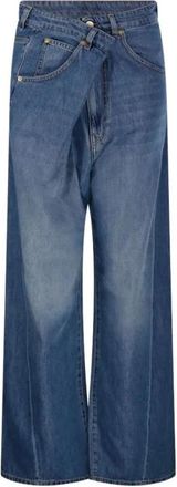Darkpark Ines Fold Over Tencel Denim - Dames - Loose Fit Jeans - Blauw - W25 - Denim - Jeans
