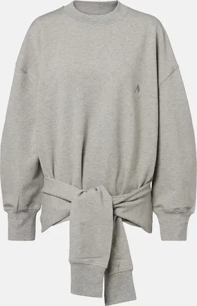The Attico Oversized draped cotton-blend sweatshirt