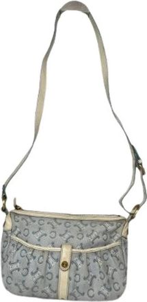 Celine Pre-owned Vintage Katoenen Crossbodytas - Dames - Vintage Schoudertas - Wit - ONE Size - Katoen - Vintage