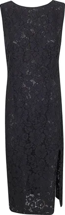 Pinko Rebrod&eacute; Lace Midi Dress with Floral Embroidery