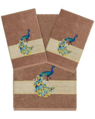 Linum Home Textiles 100% Turkish Cotton Penelope 3Pc Embellished Towel Set