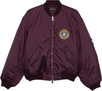 Balenciaga Bomber con applicazione logo - Viola