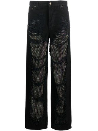 Darkpark Karen crystal-embellished straight-leg jeans - Black