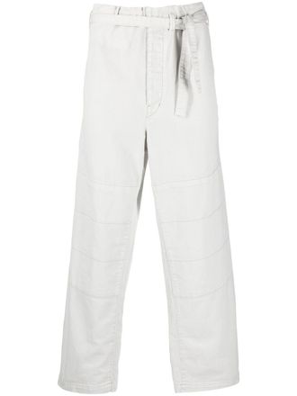 Christophe Lemaire Pantaloni a gamba ampia con cintura - Grigio