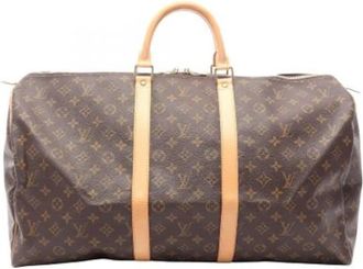 Louis Vuitton Tweedehands Canvas Louis Vuitton tassen - Dames - Vintage Weekendtas - Bruin - ONE Size - Vintage