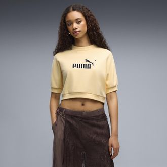 Puma Felpa con logo Essentials Elevated No. 1 dal taglio morbido da donna, Abbigliamento, Giallo, XL