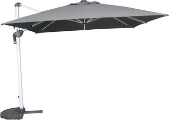 Hesperide Sombrilla colgante cuadrada con led Ecuador Gris - 3 x 3 m - Hespéride