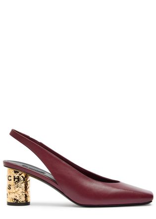 Givenchy Tape-effect Slingback Leather Pumps - Burgundy