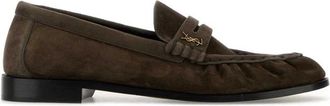 Saint Laurent Le Loafer Supple in Suede - unisex - Loafers - Grijs - 42 EU - Leer - Schoenen