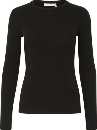 Inwear Zwarte lange mouw basis top - Dames - Longsleeves - Zwart - L - Katoen - Tops