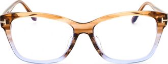 Tom Ford FT5597FB Cat Eye Acetate Eyeglasses - Brown