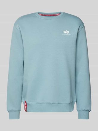 Alpha Industries Alpha Industries Sweatshirt mit gerippten Abschl&uuml;ssen in Rauchblau, Gr&ouml;&szlig;e L