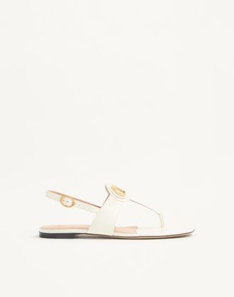 Valentino Garavani Sandalo Thong VLogo Signature In Vitello Donna AVORIO 35.5