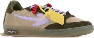 Off-white Mens Two-Tone Suede And Fabric End Of Play Sneakers Brownlavander