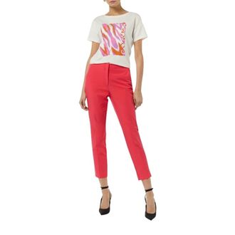 Comma Dames, Broeken, Roze, Maat: 2XL