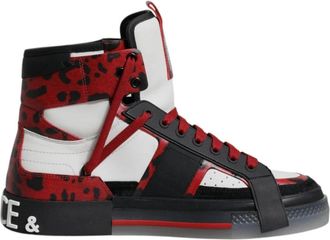 Dolce & Gabbana Multicolor leren hoge sneakers - Heren - Sneakers - Veelkleurig - 42 1/2 EU - Leer - Schoenen