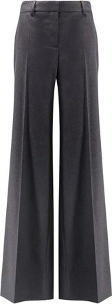 Stella McCartney Low-Rise Flared Broek - Dames - Wijde Broeken - Grijs - S - Wol - Broeken