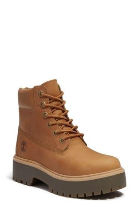 Timberland Stone Street 6-Inch Waterproof Lace-Up Leather Boot in Wheat Full Grain at Nordstrom, Size 10