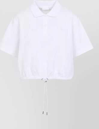 Moncler cotton cropped short-sleeve polo top