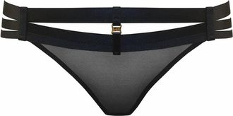 Bordelle Womens Art Deco Multi-Strap Thong In Black
