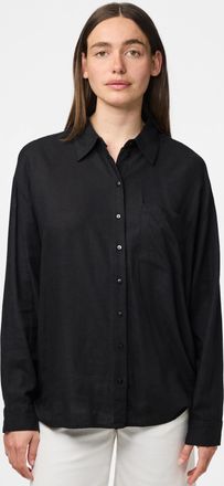 Pieces Hemdbluse »PCPIA LS LOOSE SHIRT WVN NOOS« mit Leinen