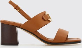 Ferragamo Sandali slingback in pelle di vitello con tacco quadrato e logo Gancini