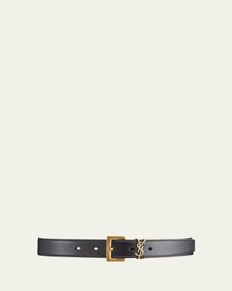 Saint Laurent Box Laque YSL Leather Belt