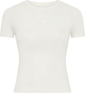 Marine Serre Baumwoll-T-Shirt mit Marine-Serre-Logo