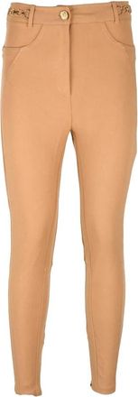Elisabetta Franchi Cavallerizza Skinny Broeken - Dames - Skinny broeken - Bruin - L - Katoen - Broeken