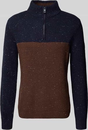 Tom Tailor Regular Fit Troyer aus Baumwoll-Mix in Mittelbraun, Größe XXXL