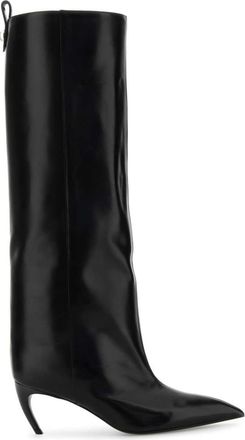 The Attico Black Leather Boots