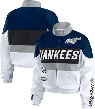 WEAR by Erin Andrews Womens WEAR by Erin Andrews Navy/White New York Yankees Racing Full-Zip Jacket at Nordstrom, Size X-Large