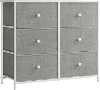 Songmics C&oacute;moda de 30 x 80 x 71 cm de color gris claro y blanco