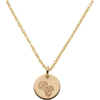 Made by Mary October Birth Flower Necklace in Gold Filled at Nordstrom, Size Medium