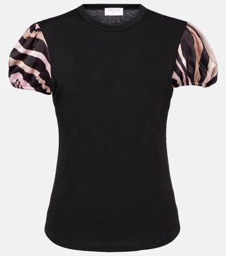 Pucci Iride satin-trimmed cotton top
