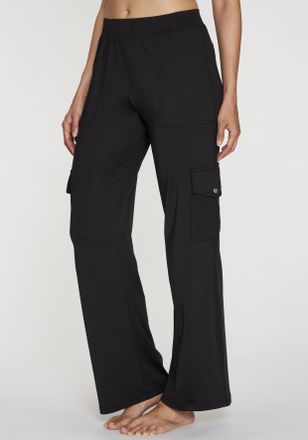 H.I.S Cargohose H.I.S, Damen, Gr. 32/34, N-Gr, schwarz, Obermaterial: 90% Polyester, 10% Elasthan, unifarben, Basic, bequem lang, Hosen Cargohose, mit 6 pra