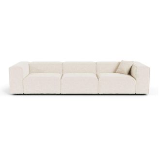 Sia Home Sof&aacute; modular 4-5 plazas terciopelo chenilla crema