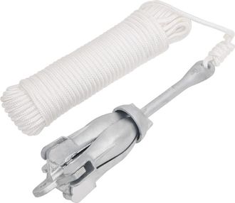 vidaXL Ancla Plegable Cuerda Hierro Fundido Galvanizado Plata 8 Kg Vidaxl