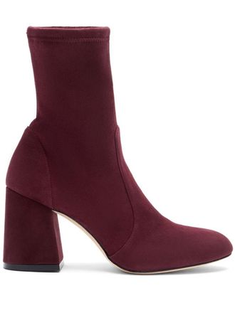 Stuart Weitzman 85mm Flareblock boots - women - Suede - 35 - Red