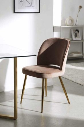Regalos Miguel Sillas Comedor - Silla Golden Lunza Terciopelo - Champ&aacute;n