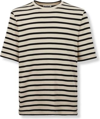Jil Sander Oversized Striped T-Shirt With Logo Patch
