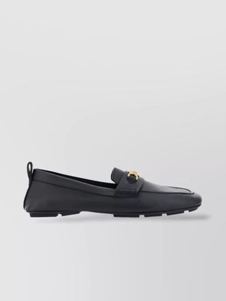 Versace leather driver loafers