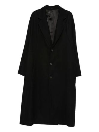 Leon Emanuel Blanck buttoned overcoat - unisex - Wool/Viscose/Viscose - L - Black
