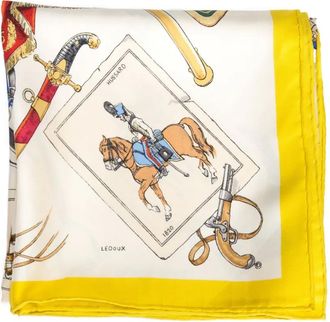 Hermès Foulard Cavalerie Française in seta anni 70 - Giallo