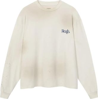 Rough. T-shirt a maniche lunghe con logo - Bianco