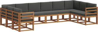 vidaXL Conjunto De Sof&aacute;s De Exterior 10 Uds. Natural Y Antracita Vidaxl