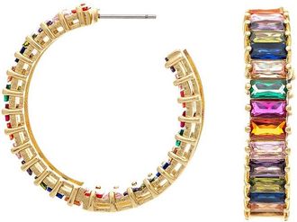 Rivka Friedman 18K Plated Cz Hoop Earrings