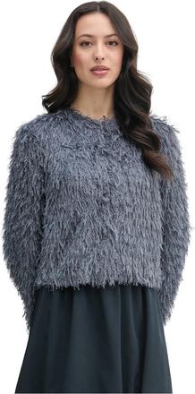 Oui Ronde hals gebreid - Dames - Ronde hals truien - Blauw - XS - Polyester - Truien & Vesten