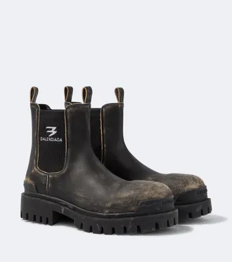 Balenciaga Strike distressed leather Chelsea boots
